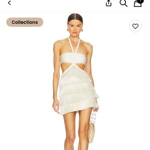 PatBO Cream Fringe Wedding Dress